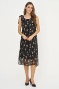 Iris Print Silk/Viscose Dress