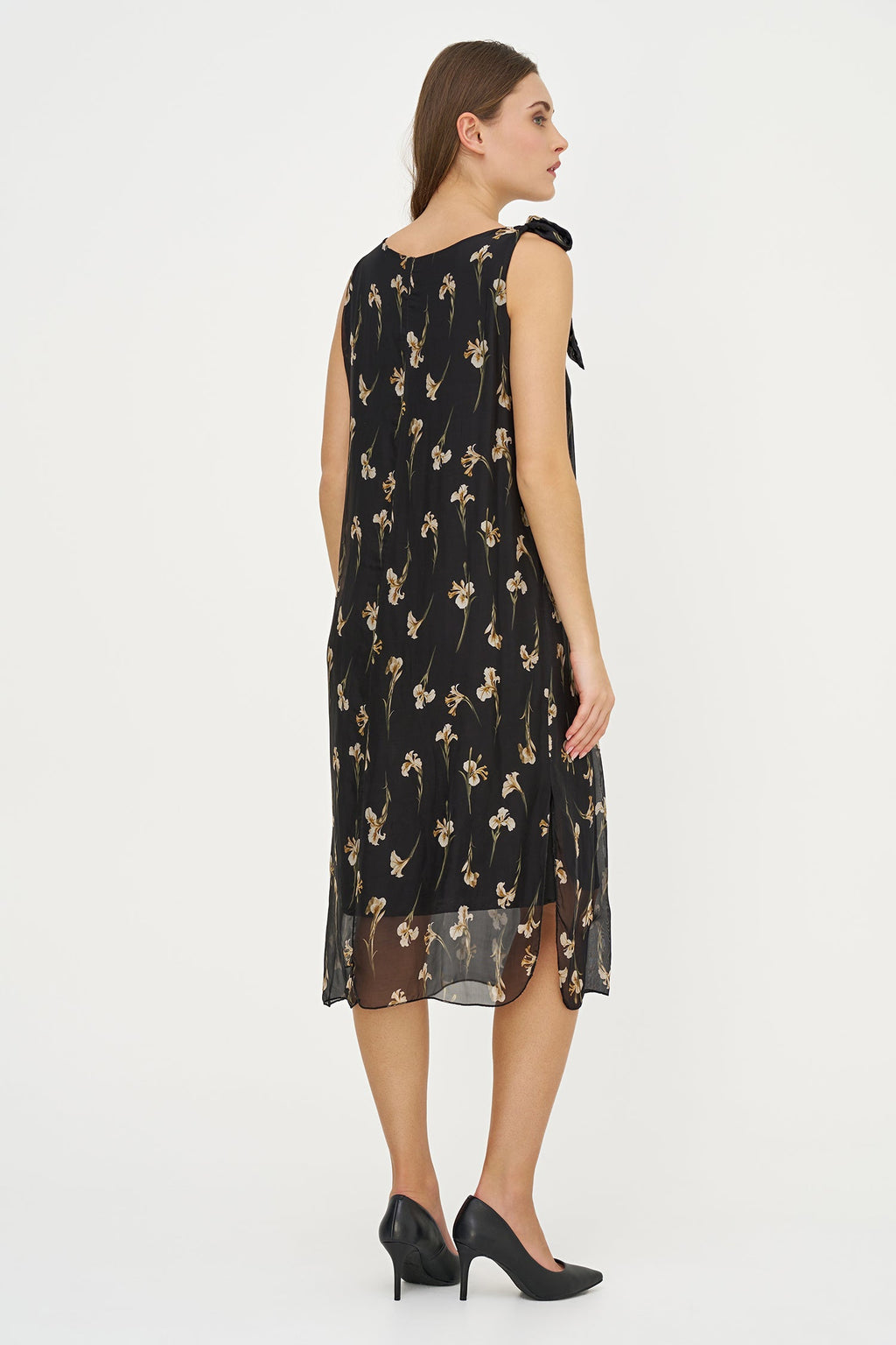 Iris Print Silk/Viscose Dress