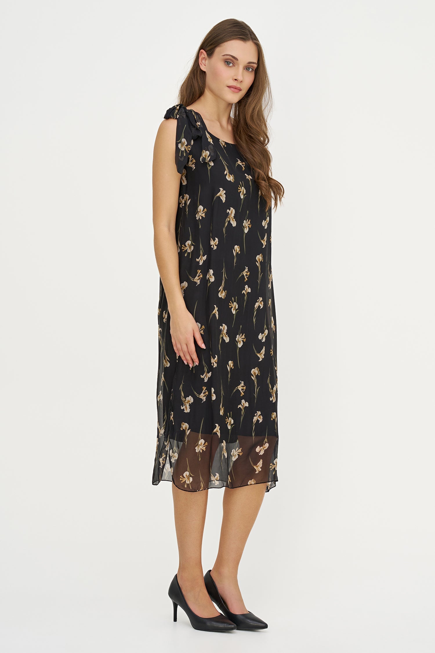 Iris Print Silk/Viscose Dress