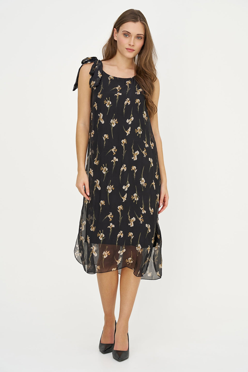Iris Print Silk/Viscose Dress