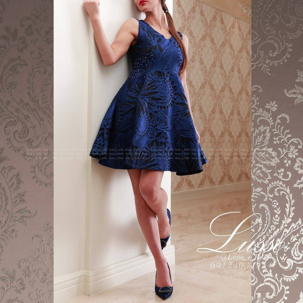 Petite Sasy flare beaded dress