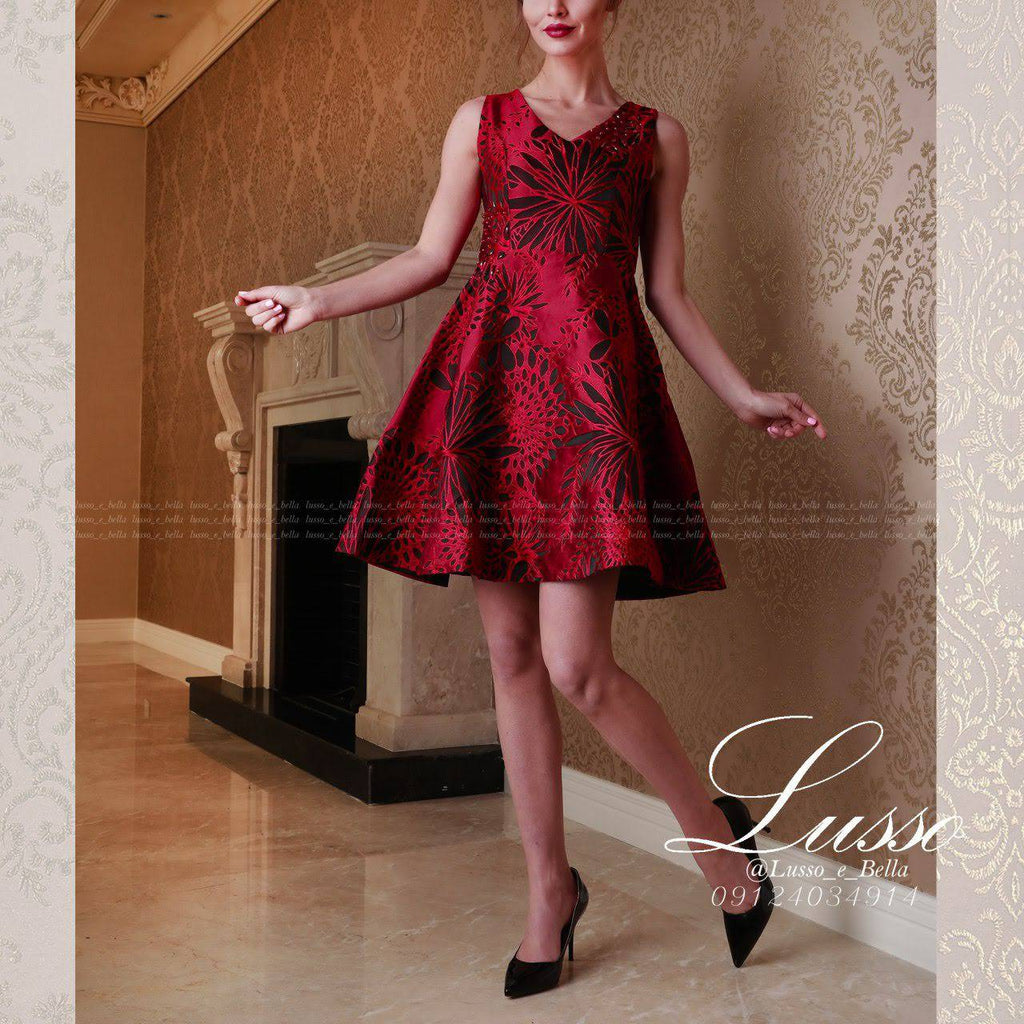 Petite Sasy flare beaded dress